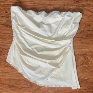 SHEIN Off White Strapless Top
